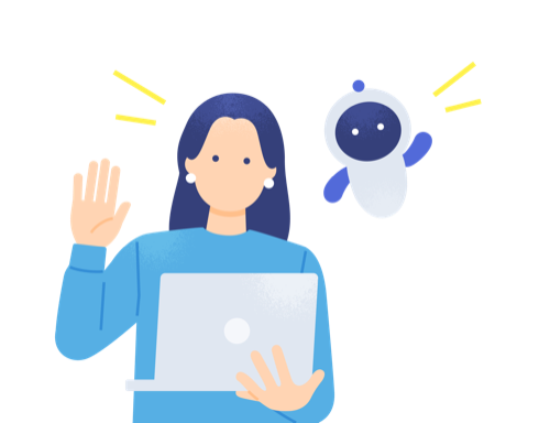 AI診断でキャリアの相談をする女性のイラスト