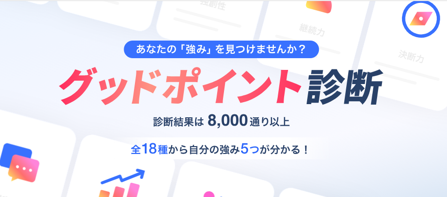 診断結果は8.000通り以上「グッドポイント診断」