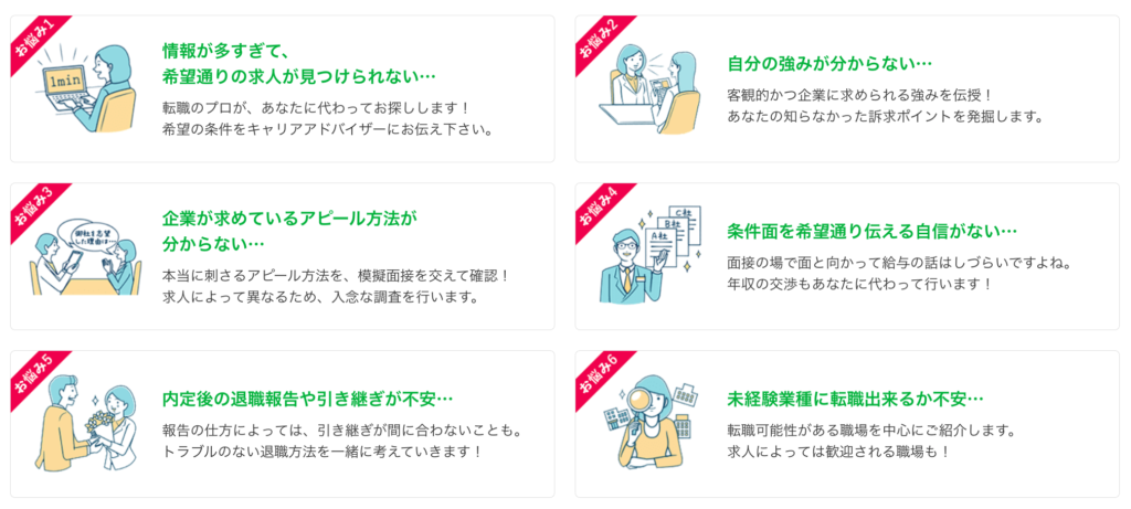 はじめて転職する方が抱える大きな悩みの例