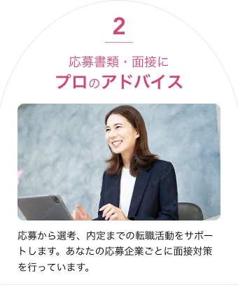 応募書類・面接にプロのアドバイス（応募企業ごとに面接対策）